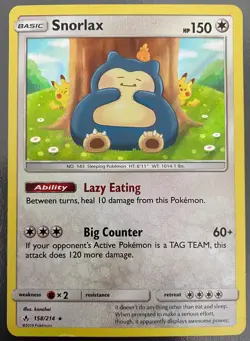Snorlax 158/214 Holo Rare Unbroken Bonds | MP | Pokemon Trading Card TCG - Image 1