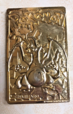 NINTENDO CHARIZARD LIMITED EDITION 23K GOLD PLATED TRADING CARD - Image 1