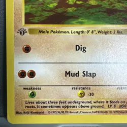 Diglett 47/102 1st Edition Shadowless Base Set 1999 Pokemon WOTC DMG (Dents) - Image 5