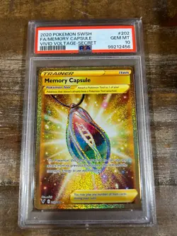 POKEMON 2020 Vivid Voltage Secret Full Art MEMORY CAPSULE #202 PSA 10 Gem RARE 3 - Image 1