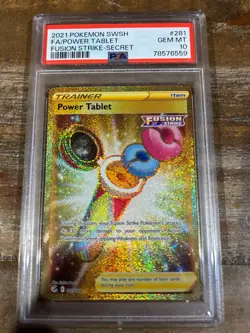 POKEMON 2021 Fusion Strike Secret Rare Full Art POWER TABLET Trainer #281 PSA 10 - Image 1
