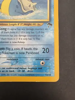 Pokemon Vintage Southern Islands Lapras 12/18 Rare WotC Promo - Image 5
