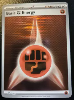 Basic Fighting Energy SVE 022 Horizontal Holo Black Bolt White Flare Pokemon TCG - Image 1