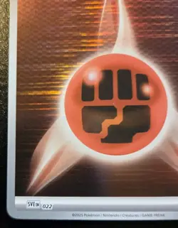 Basic Fighting Energy SVE 022 Horizontal Holo Black Bolt White Flare Pokemon TCG - Image 4