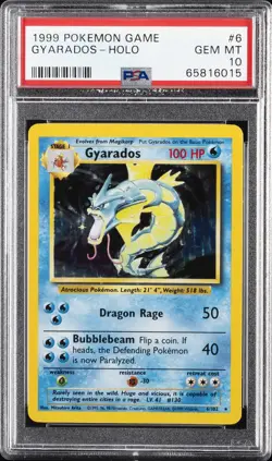 1999 POKEMON BASE SET UNLIMITED #6 GYARADOS-HOLO PSA 10 - Image 1