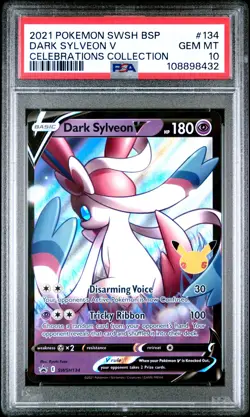 2021 POKEMON SWSH BLACK STAR PROMO CELEBRATIONS COLL #134 DARK SYLVEON V PSA 10 - Image 1