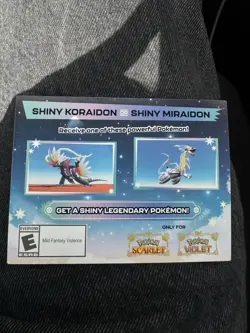 Pokemon Scarlet & Violet Shiny Koraidon / Miraidon Redeem Code UNSCRATCHED - Image 1