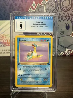 1999 Lapras 25/62 Fossil 1st Edition Non Holo CGC 9 Pokemon TCG - Image 1