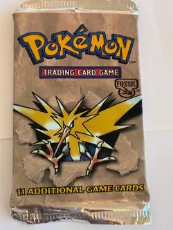 Pokemon Fossil Booster Pack Zapdos Art FACTORY SEALED - Image 1