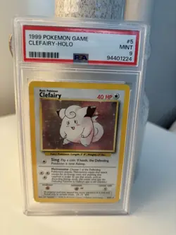 PSA 9 1999 Pokemon Clefairy 5/102 Base Set Unlimited Holo Mint 💎 - Image 1