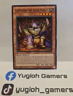YUGIOH LANDROBE THE ROCK VASSAL SR01 1ST EDITION COMMON LIGHT PLAYED - Image 1