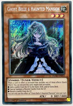 FLOD-EN033 Ghost Bell & Haunted Mansion Secret Rare 1st Ed Lightly Played YuGiOh - Image 1