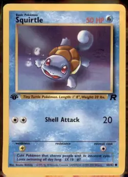 1st Edition Squirtle - LP Light Play - Vintage 68/82 Team Rocket Pokemon Card - Image 1