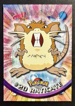 1999 Topps TV Animation Raticate #20 Green Logo Non Foil Pokemon Card - Image 1