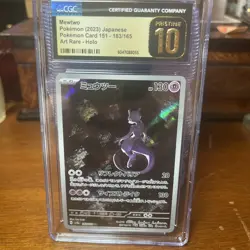 CGC 10 Pristine ✨ Mewtwo 183/165 Holo AR 151 sv2a Pokemon Card Japanese 🌆 - Image 1