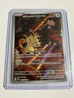 Team Rockets Meowth 203/182 SV10 Destined Rivals Illustrated Card Mint Condition - Image 2