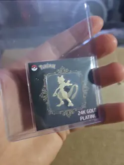 Pokemon Mewtwo Sticker 24K Gold Plating in NM condition! - Image 1