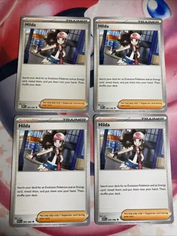 4x Hilda Trainer 084/086 Pokemon White Flare Regular English - PLAYSET - NM/M 🔥 - Image 1