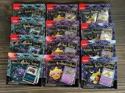 Pokemon TCG Paldean Fates 3 PACK TECH STICKER DISPLAY CASE Factory Sealed 12 ct - Image 2