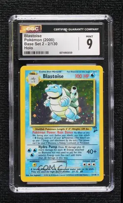 Blastoise Holo Pokemon Base Set 2 CGC 9 Mint 2000 - Image 1