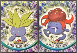 Pokemon 1999 Topps TV Animation Oddish #43 & Gloom #44 Series 1 Red Logo - Image 1