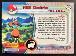 Pokemon Topps Dodrio #85 Pokemon 2000 TV Animation Edition Non Holo Blue Logo LP - Image 2