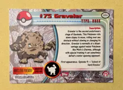 Graveler #75 - 1999 Topps Pokemon TV Animation Edition Series 1 Red Label - Image 2