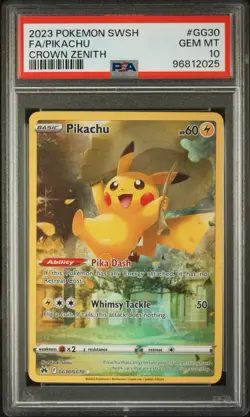Pokemon Pikachu GG30 Full Art - Crown Zenith - Gem Mint PSA 10 - Image 1