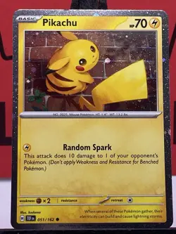 Pikachu 51/162 Temporal Forces Pokemon TCG Holo Common 2024 VLP - Image 3