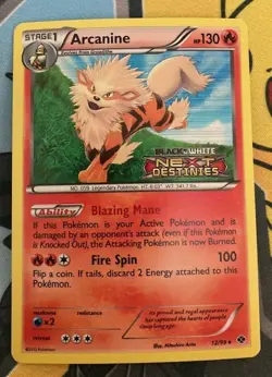 Pokemon ARCANINE B&W Next Destines Prerelease Holo Promo 12/99 - Image 1