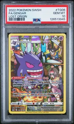 Gengar TG06/TG30 PSA 10 Gem Mint Lost Origin Trainer Gallery Pokemon Full Art - Image 1