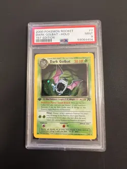 2000 Pokemon Rocket 1st Edition: # 7 Dark Golbat-Holo PSA 9 MINT - Image 1