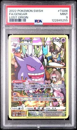 PSA 9 Gengar TG06/TG30 Pokemon Sword Shield Lost Origin Trainer Gallery Full Art - Image 1