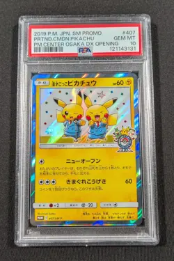 Pokemon Japanese Holo Comedian Pikachu 407/SM-P PSA 10 GEM MINT Osaka Promo - Image 1