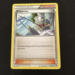 Fisherman 136/162 Breakthrough Regular Pokemon TCG Trainer Uncommon Light Played - Image 1