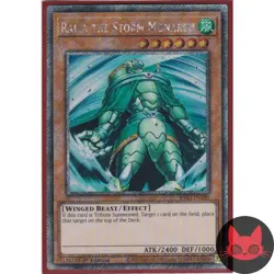 Yugioh Raiza the Storm Monarch RA03-EN190 Platinum Secret Rare 1st Edition NM - Image 1