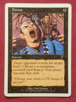 Magic The Gathering 7TH EDITION DURESS black card MTG - Image 1