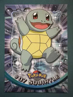 SQUIRTLE #07 - BLACK Logo - Non-Holo - SERIES 1 - TOPPS POKEMON CARD - Image 1