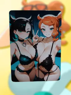 Marnie & Sonia Pokemon Anime Waifu Sexy Goddess Doujin Lewd Hentai Card - Image 1