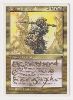 Gold Signed Dakkon Blackblade LP Chronicles Artist Richard Kane Ferguson MTG EDH - Image 1