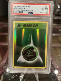 2016 Pokemon XY Evolutions Grass Energy Reverse Foil PSA 8 - Image 1