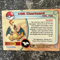 1999 Topps Pokemon TV #6 Charizard - Image 2