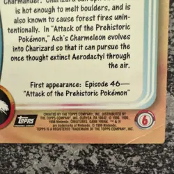 1999 Topps Pokemon TV #6 Charizard - Image 3