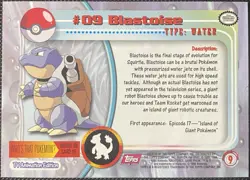 Pokemon Topps Blastoise #09 Non Holo Red Logo - Image 2