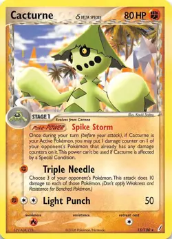 Cacturne (Delta Species) 15/100 Crystal Guardians Pokemon 001994 - Image 1