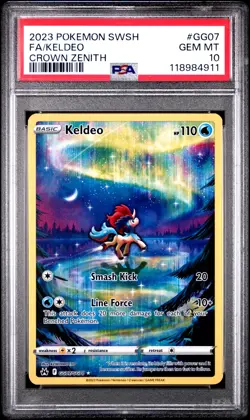 2023 POKEMON SWORD & SHIELD CROWN ZENITH #GG07 FULL ART/KELDEO PSA 10 - Image 1