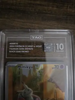 Pokemon Mimikyu 075 Black Star Promo Paldean Fates ETB TAG 10 Gem Mint - Image 3
