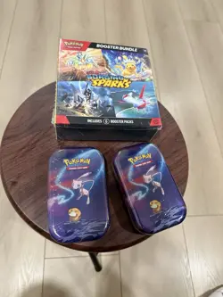 Pokemon Surging Sparks Booster Bundle TCG 6 packs sealed , + 2 tins from 2019 🔥 - Image 5