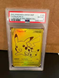 2021 Pokemon Celebrations Ultra Premium Collection - Pikachu V #SWSH145 [PSA 8] - Image 1