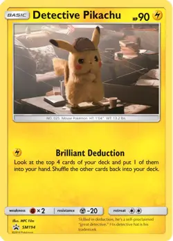 Lightly Played Detective Pikachu - SM194 - SM Black Star Promo Pokemon SM Promos - Image 1
